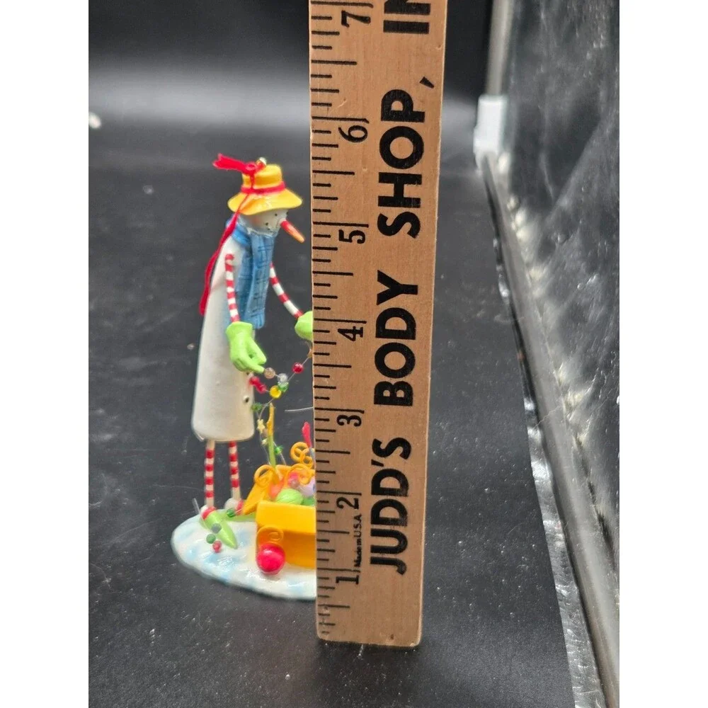 Department 56 Snowman Decorating with Lights Rare LolliStick Christmas Ornament